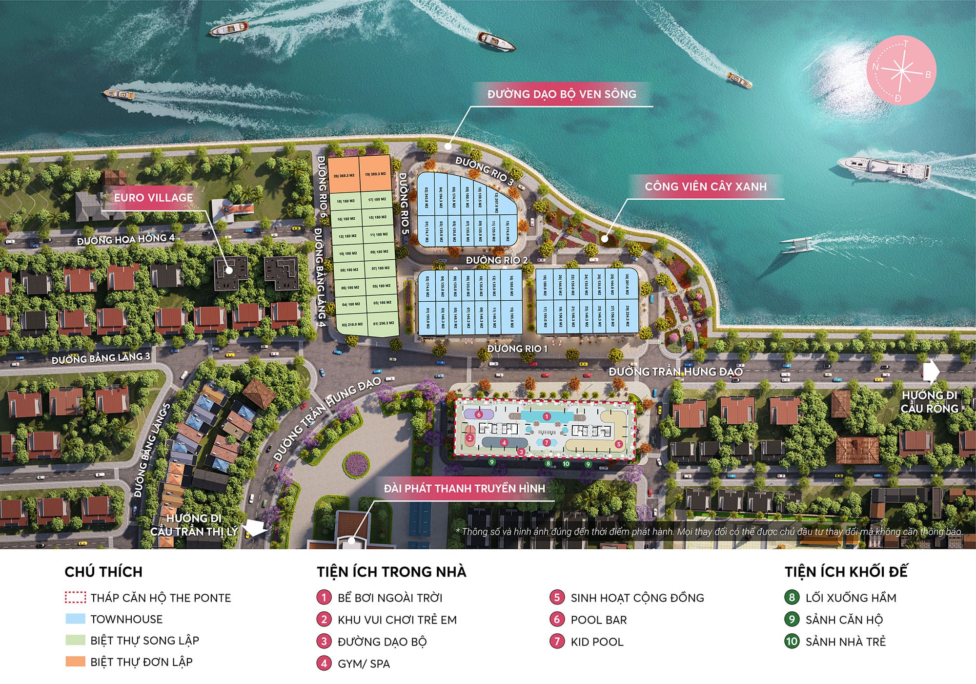 Mặt bằng tổng thể dự án Sun Ponte Residence được phát triển bởi chủ đầu tư Sun Group.