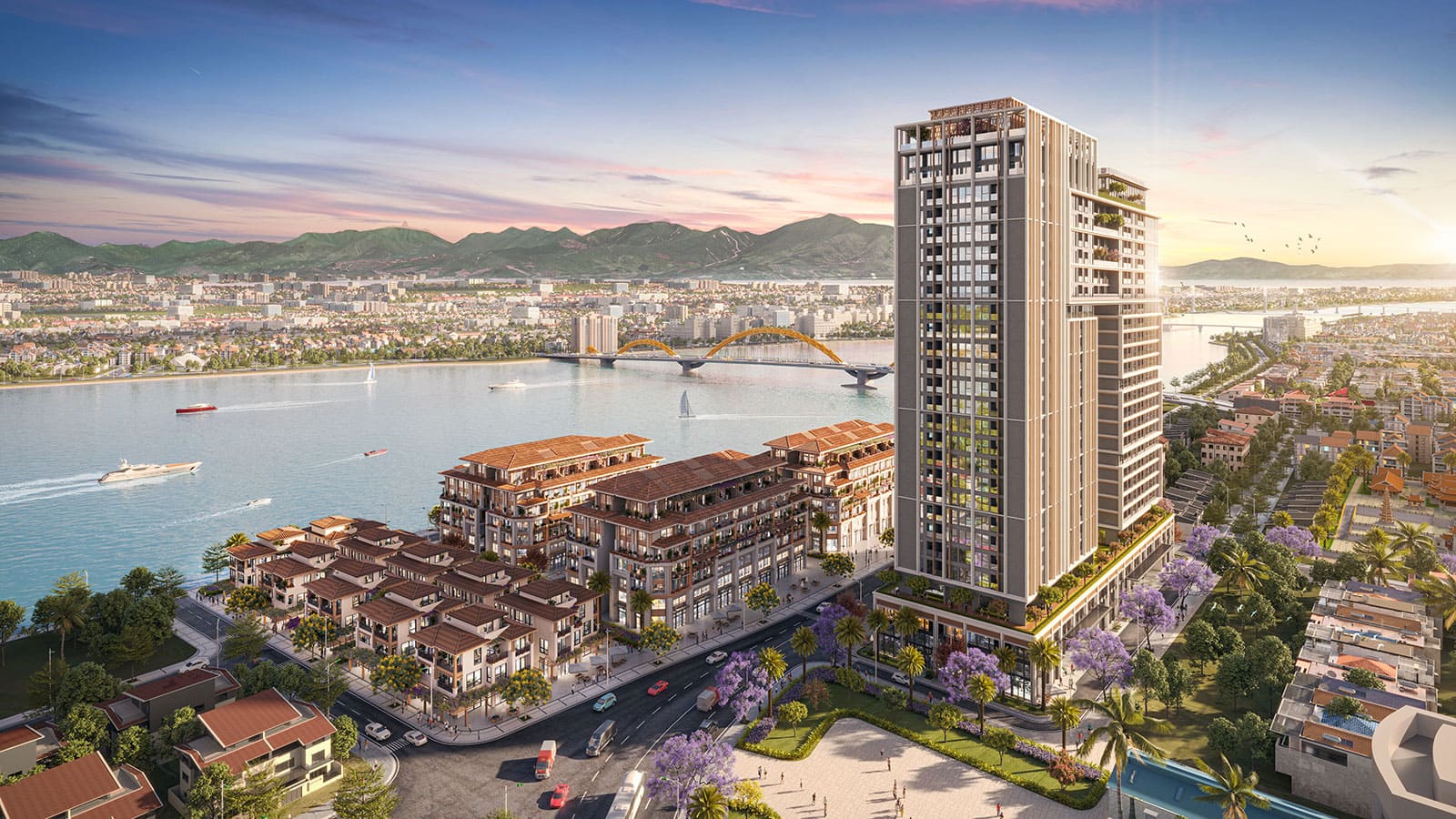 Hình ảnh phối cảnh dự án Sun Ponte Residence Đà Nẵng được phát triển bởi tập đoàn Sun Group.